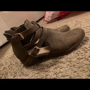 Brown cutout booties